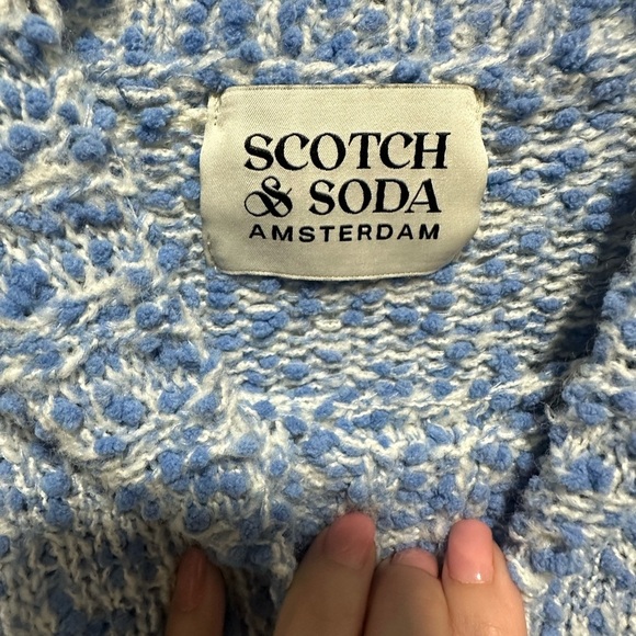 Scotch & Soda Blue Crew Neck Boucle Sweater MSRP $379 Size XS - Picture 5 of 7